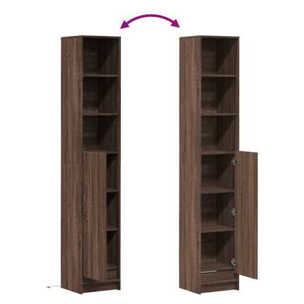 Credenza con LED Rovere Marrone 36x32,5x200cm Legno Multistrato