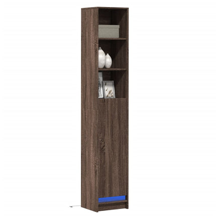 Credenza con LED Rovere Marrone 36x32,5x200cm Legno Multistrato