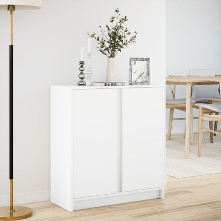 Credenza con LED Bianca 77x34x85 cm in Legno Multistrato