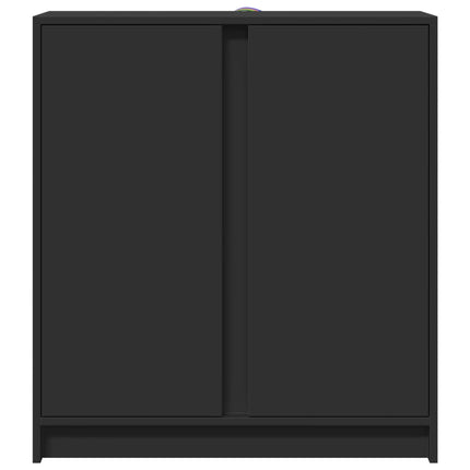 Credenza con LED Nera 77x34x85 cm in Legno Multistrato