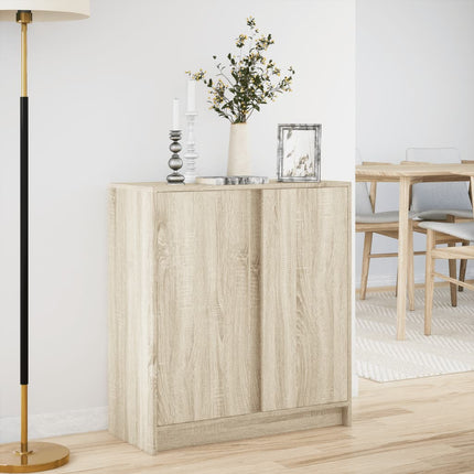 Credenza con LED Rovere Sonoma 77x34x85 cm in Legno Multistrato