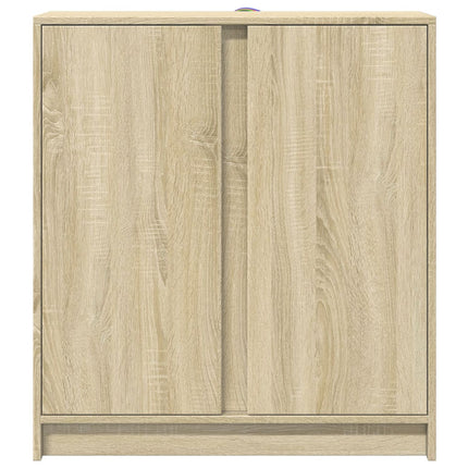 Credenza con LED Rovere Sonoma 77x34x85 cm in Legno Multistrato