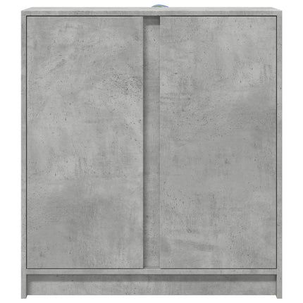 Credenza con LED Grigio Cemento 77x34x85 cm Legno Multistrato