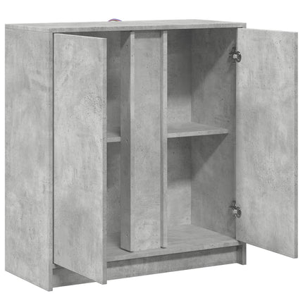 Credenza con LED Grigio Cemento 77x34x85 cm Legno Multistrato