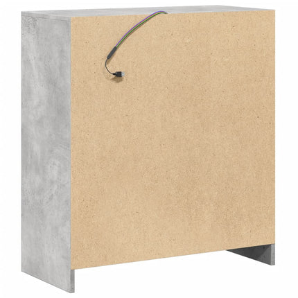 Credenza con LED Grigio Cemento 77x34x85 cm Legno Multistrato