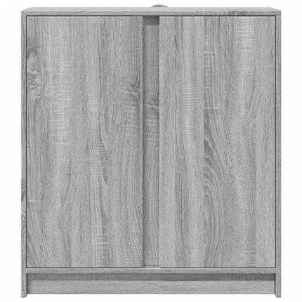 Credenza con LED Grigio Sonoma 77x34x85 cm in Legno Multistrato