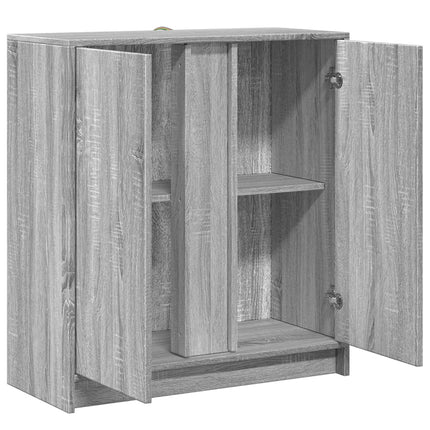 Credenza con LED Grigio Sonoma 77x34x85 cm in Legno Multistrato