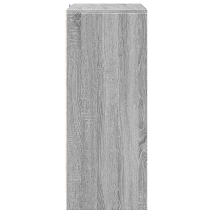 Credenza con LED Grigio Sonoma 77x34x85 cm in Legno Multistrato