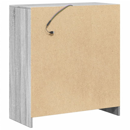 Credenza con LED Grigio Sonoma 77x34x85 cm in Legno Multistrato