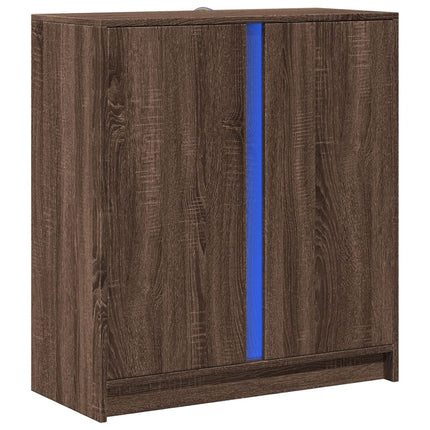 Credenza con LED Rovere Marrone 77x34x85 cm Legno Multistrato