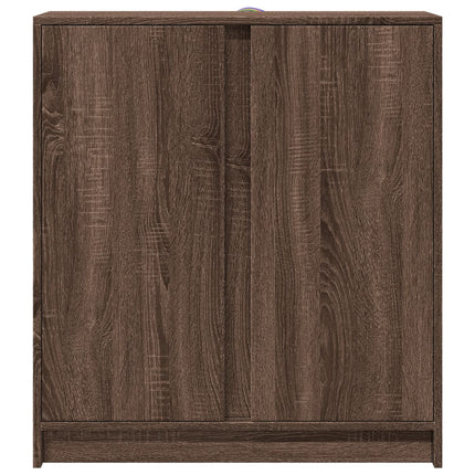 Credenza con LED Rovere Marrone 77x34x85 cm Legno Multistrato