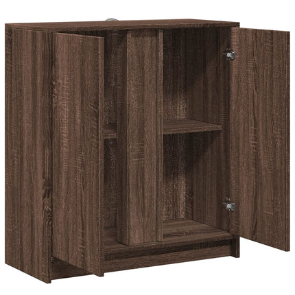 Credenza con LED Rovere Marrone 77x34x85 cm Legno Multistrato