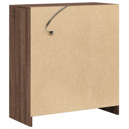 Credenza con LED Rovere Marrone 77x34x85 cm Legno Multistrato