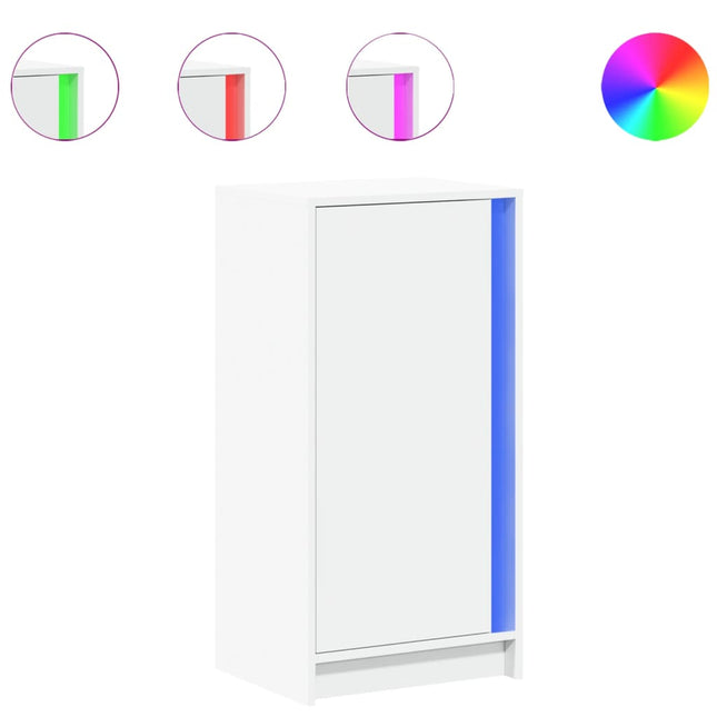 Credenza con LED Bianca 42,5x34x85 cm in Legno Multistrato