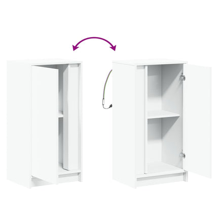 Credenza con LED Bianca 42,5x34x85 cm in Legno Multistrato