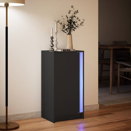 Credenza con LED Nera 42,5x34x85 cm in Legno Multistrato