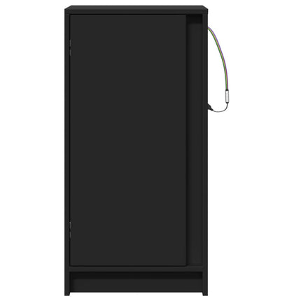 Credenza con LED Nera 42,5x34x85 cm in Legno Multistrato