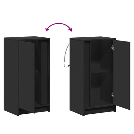 Credenza con LED Nera 42,5x34x85 cm in Legno Multistrato
