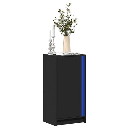 Credenza con LED Nera 42,5x34x85 cm in Legno Multistrato