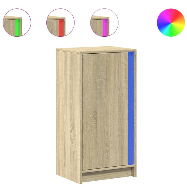 Credenza con LED Rovere Sonoma 42,5x34x85 cm Legno Multistrato