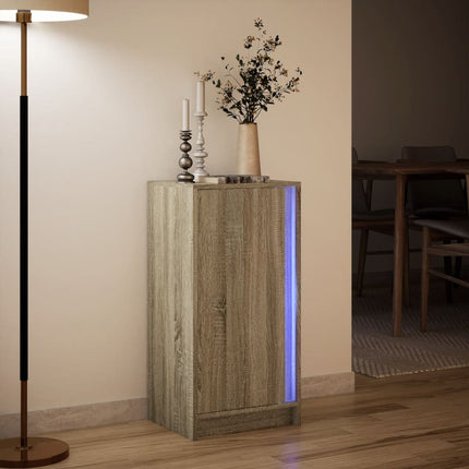 Credenza con LED Rovere Sonoma 42,5x34x85 cm Legno Multistrato