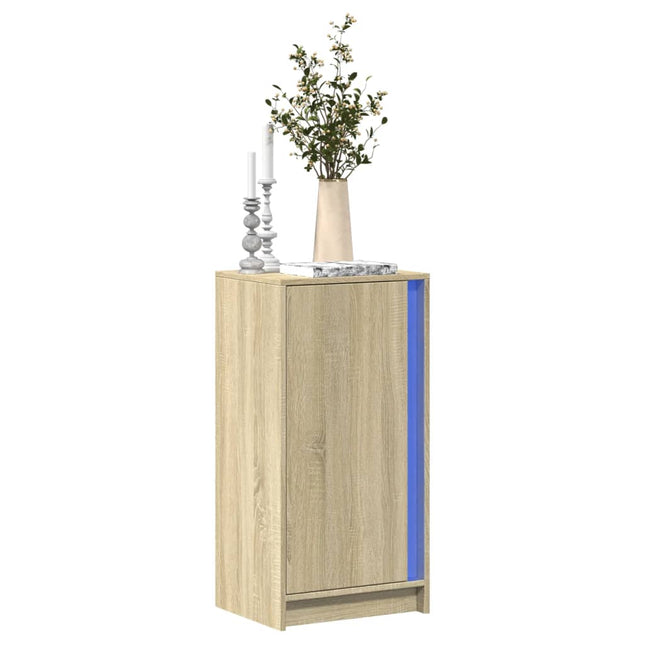 Credenza con LED Rovere Sonoma 42,5x34x85 cm Legno Multistrato