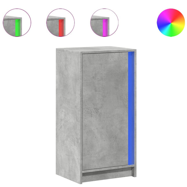 Credenza con LED Grigio Cemento 42,5x34x85 cm Legno Multistrato