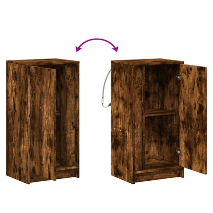 Credenza con LED Rovere Fumo 42,5x34x85 cm in Legno Multistrato