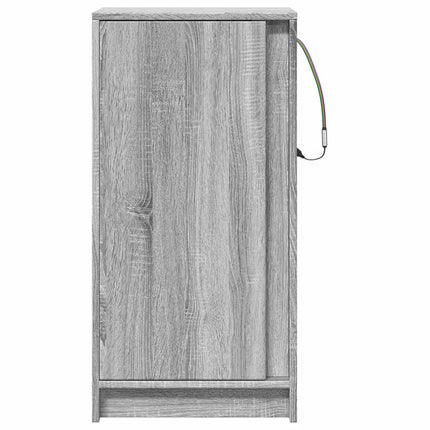 Credenza con LED Grigio Sonoma 42,5x34x85 cm Legno Multistrato