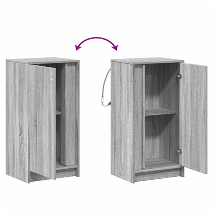 Credenza con LED Grigio Sonoma 42,5x34x85 cm Legno Multistrato
