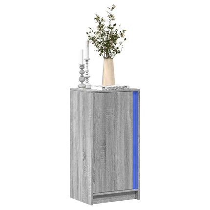 Credenza con LED Grigio Sonoma 42,5x34x85 cm Legno Multistrato