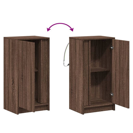 Credenza con LED Rovere Marrone 42,5x34x85 cm Legno Multistrato