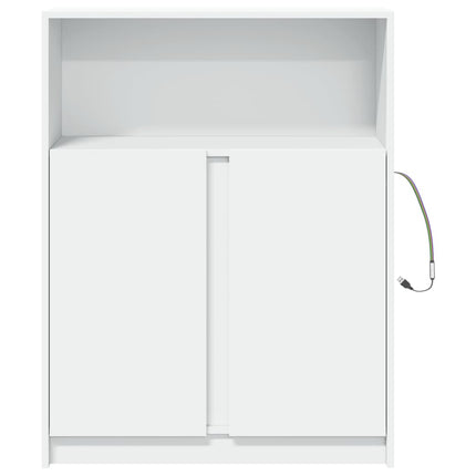 Credenza con LED Bianca 77x34x100 cm in Legno Multistrato