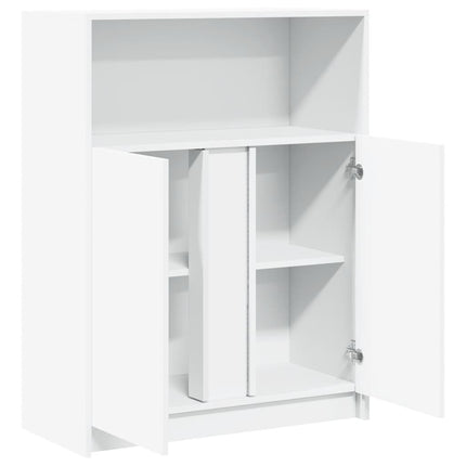 Credenza con LED Bianca 77x34x100 cm in Legno Multistrato