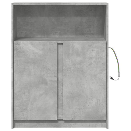 Credenza con LED Grigio Cemento 77x34x100 cm Legno Multistrato