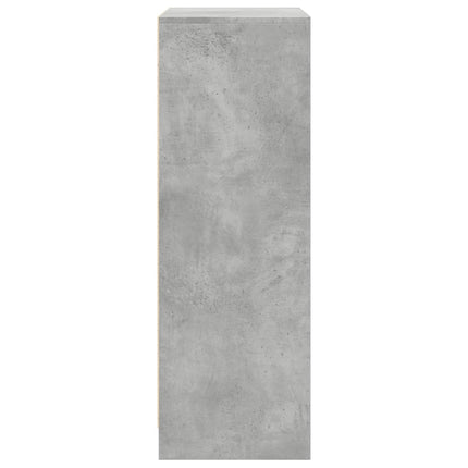 Credenza con LED Grigio Cemento 77x34x100 cm Legno Multistrato