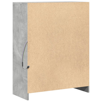 Credenza con LED Grigio Cemento 77x34x100 cm Legno Multistrato