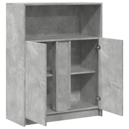 Credenza con LED Grigio Cemento 77x34x100 cm Legno Multistrato
