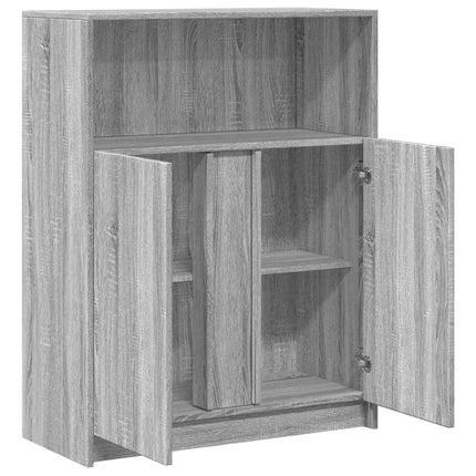 Credenza con LED Grigio Sonoma 77x34x100cm in Legno Multistrato