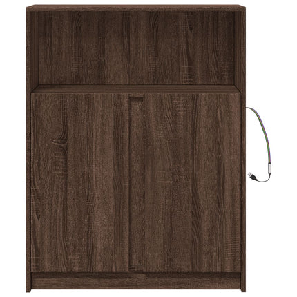Credenza con LED Rovere Marrone 77x34x100 cm Legno Multistrato