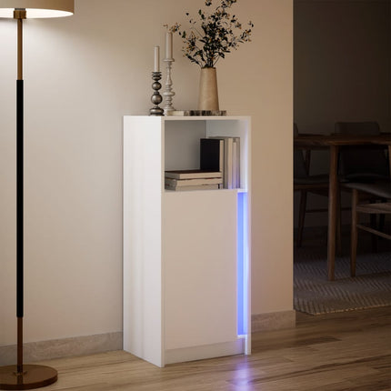 Credenza con LED Bianca 42,5x34x100 cm in Legno Multistrato