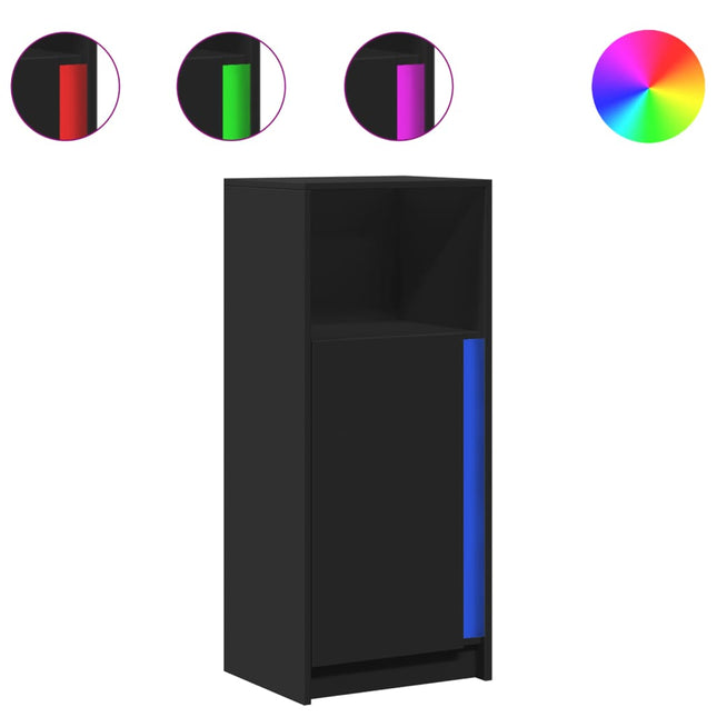 Credenza con LED Nera 42,5x34x100 cm in Legno Multistrato