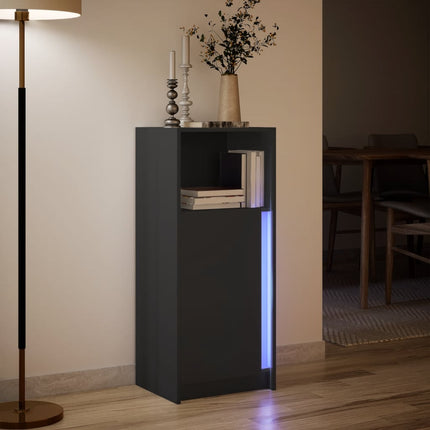 Credenza con LED Nera 42,5x34x100 cm in Legno Multistrato
