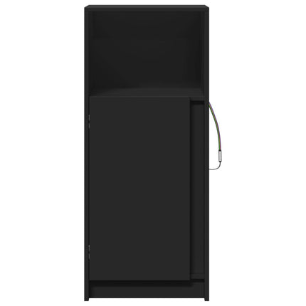 Credenza con LED Nera 42,5x34x100 cm in Legno Multistrato