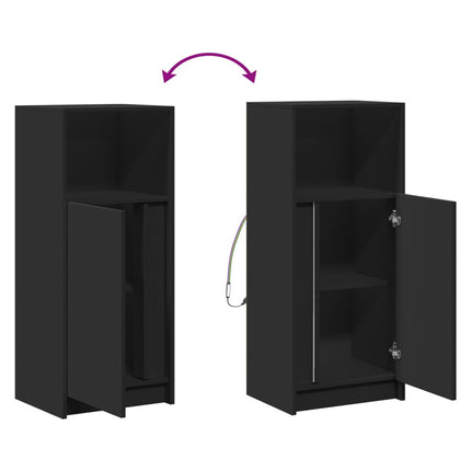 Credenza con LED Nera 42,5x34x100 cm in Legno Multistrato