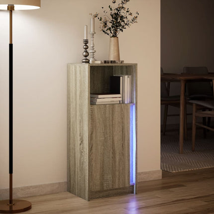 Credenza con LED Rovere Sonoma 42,5x34x100 cm Legno Multistrato