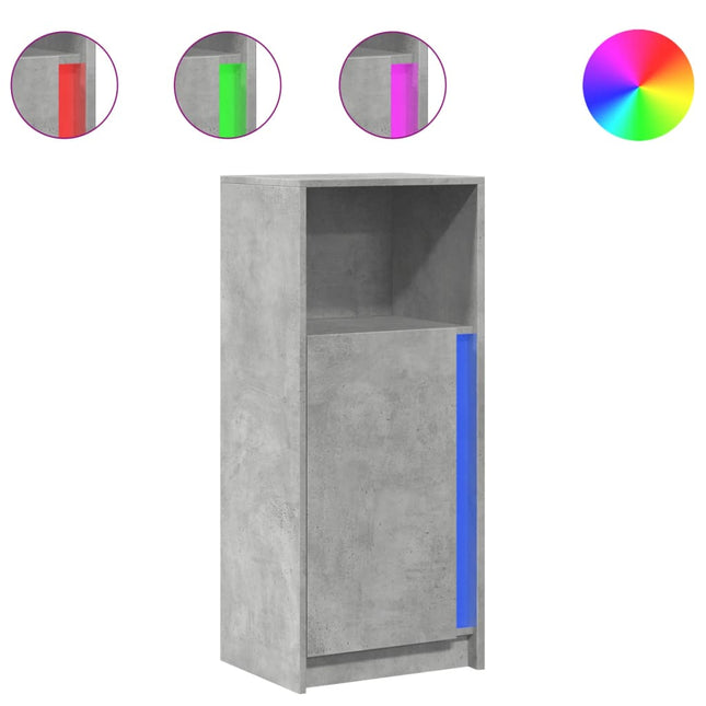 Credenza con LED Grigio Cemento 42,5x34x100cm Legno Multistrato