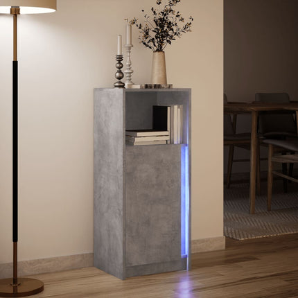 Credenza con LED Grigio Cemento 42,5x34x100cm Legno Multistrato