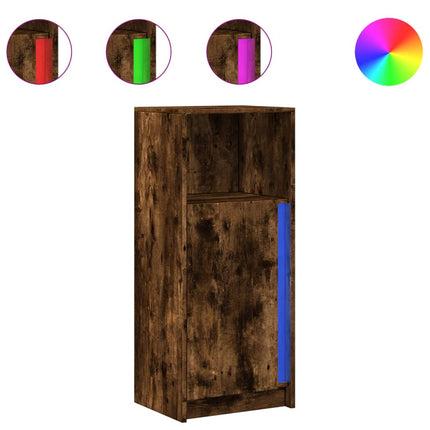 Credenza con LED Rovere Fumo 42,5x34x100cm in Legno Multistrato