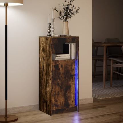 Credenza con LED Rovere Fumo 42,5x34x100cm in Legno Multistrato